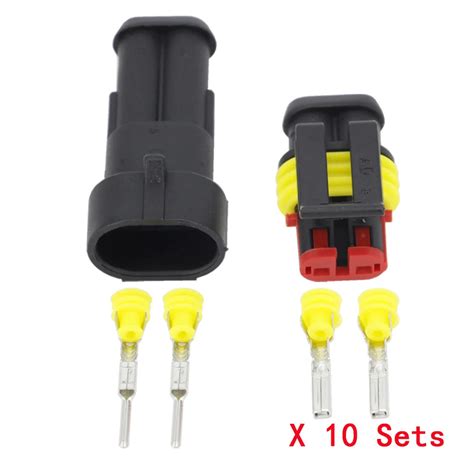 10 Sets 2 Pin Amp 15 Connector Dj7021 15 Waterproof Electrical Wire