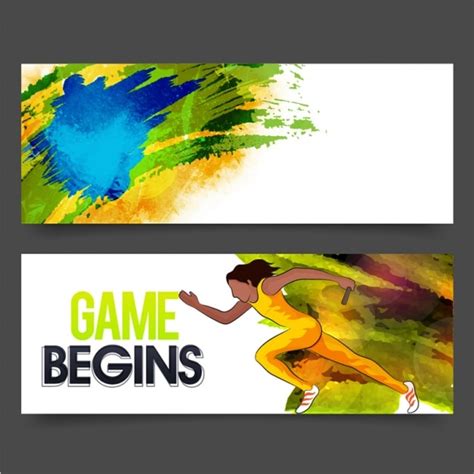 Premium Vector Colorful Sports Banners