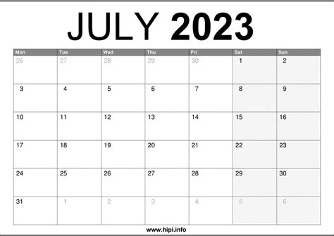 July 2023 Uk Printable Calendar Hd