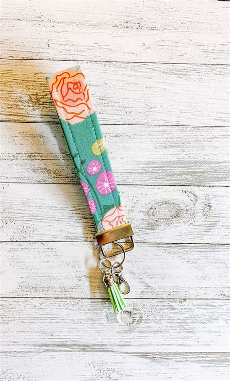 Iced Coffee Cozy Keychain Wristlet Combo Floral Coffee Etsy