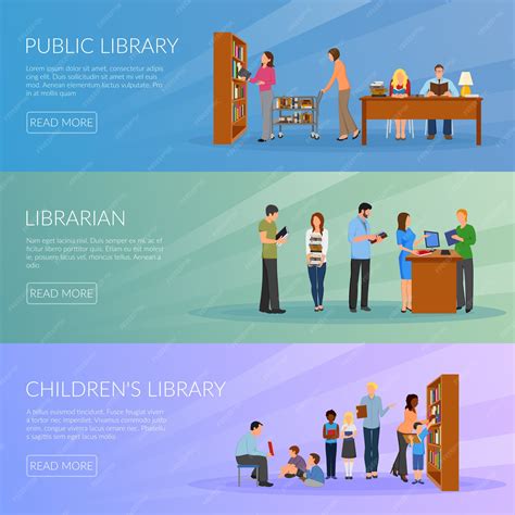 Free Vector Library Banners Set