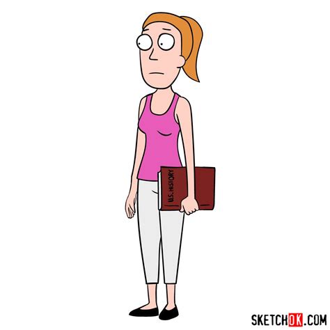 How To Draw Summer Smith From Rick And Morty Series Sketchok