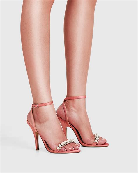 Aria Peachy Pink Recycled Satin Stiletto Heel Sandal