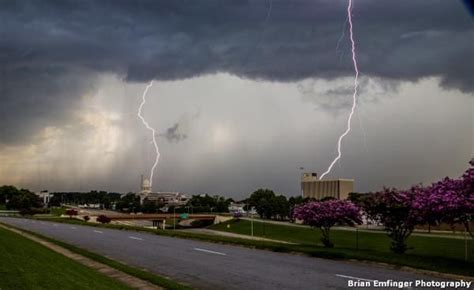 Lightning Strikes During A Storm Today In Little Rock Arkansas