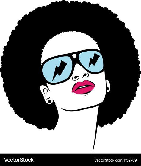 Afro Woman With Sunglasses Royalty Free Vector Image
