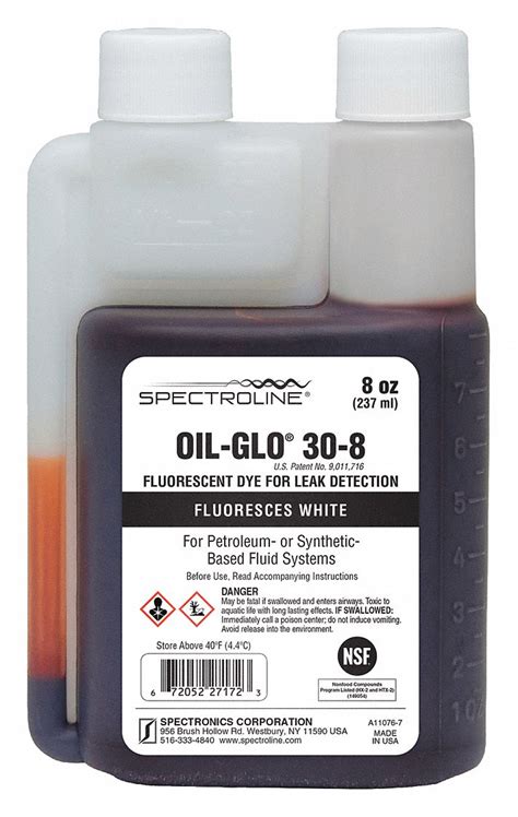 Spectroline 8 Oz Capsule Size Oil Based Fluorescent Leak Detection