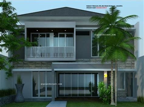 Desain Fasad Rumah 2 Lantai Modern Tropis