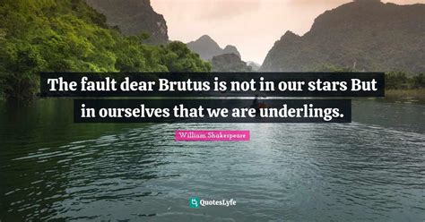 The Fault Dear Brutus Is Not In Our Stars But In Ourselves That We Are
