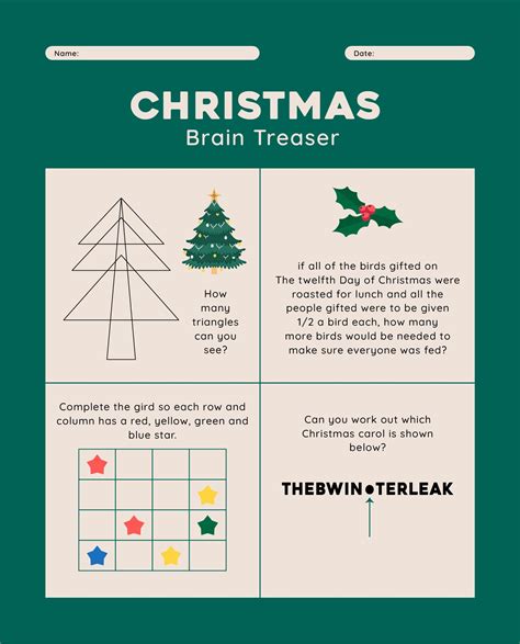 Free Printable Christmas Brain Teasers