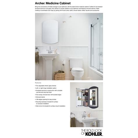 Please see below for a recommended replacement if it exists. KOHLER Archer 20 in. W x 31 in. H Single Door Mirrored ...