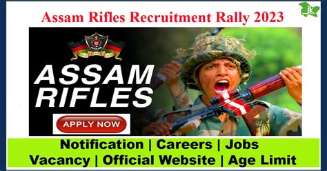 Assam Rifles Recruitment Rally 2023 Notification Pdf