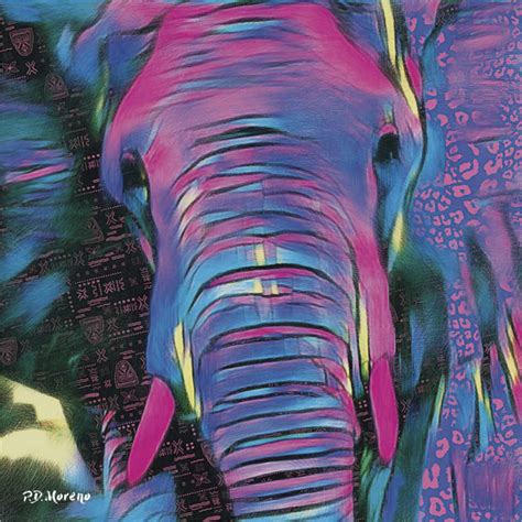 Psychedelic Elephant Print By Pd Moreno Posterlounge