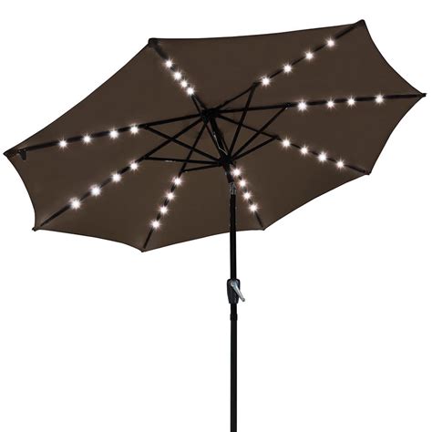 Yescom 9ft Led Lighted Patio Market Umbrella Outdoor Solar Powered