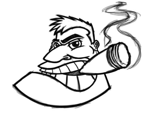 Man With Cigar Cartoon Mascot Character Design And Logo
