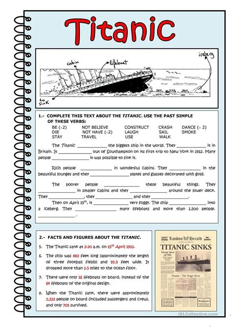 Titanic Worksheet Free Esl Printable Worksheets Made By Teachers