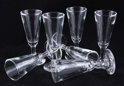 Stemmed Clear Glass Shot Glasses Set Of Seven