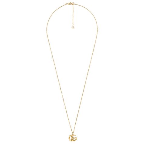 Gucci Gg Running 18k Yellow Gold Small Double G Necklace Ybb502088001