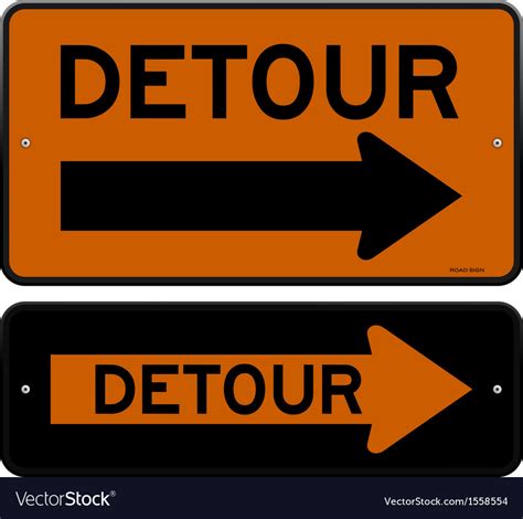 Detour Sign Royalty Free Vector Image Vectorstock