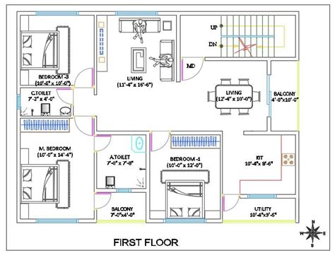 Bhk House Storey Floor Layout Plan Autocad Drawing Cadbull Designinte