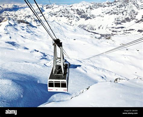 Ski Lift Gondola In Alps Mountains Stock Photo Alamy