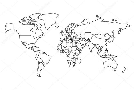 Mapa Político Del Mundo Mapa En Blanco Para El Examen Escolar Esquema