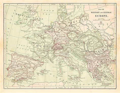 Western And Central Europe Map 1881 14756074 Photographic Print
