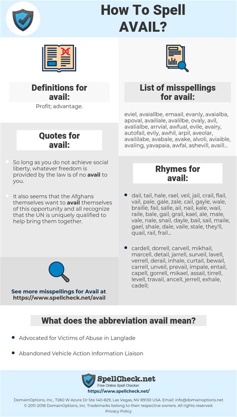All our efforts availed us little in trying to effect a change. How To Spell Avail (And How To Misspell It Too ...