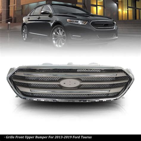 Upper Grille Bumper For 2013 2019 Ford Taurus Grill Plastic Chrome Mesh