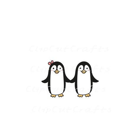 Penguins In Love Valentine Cut File Svg Png  And Eps Cutfilesplus