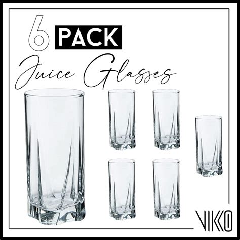 vikko drinking glasses 12 oz drinking glasses set of 6 crystal clear glass cups for water or