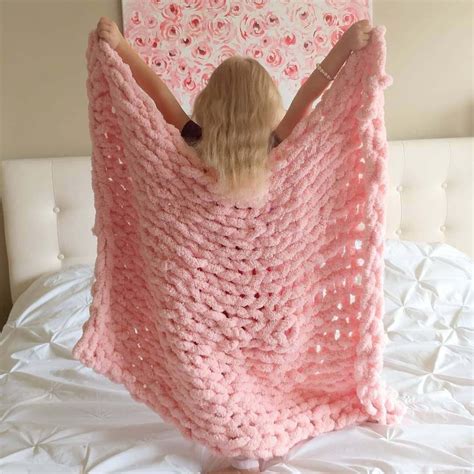Chenille Chunky Knit Blanket Throw Super Soft Warm Crochet Etsy