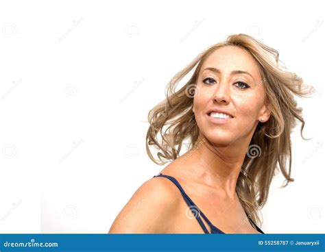 Beautiful Woman Shaking Her Hair Stock Image Image Of Toned Bright 55258787