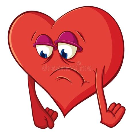 Cute Cartoon Heart In Depression Stock Vector Illustration Of