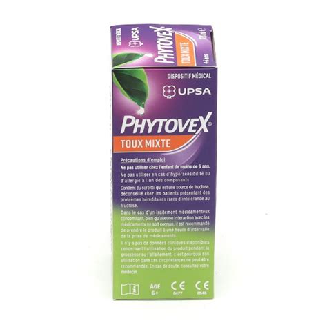 Upsa Phytovex Sirop Toux Mixte Sans Sucre Plantain Lichen Dislande