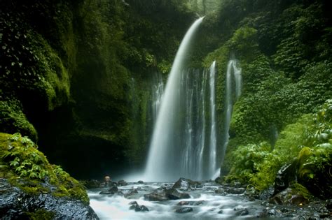 Tiu Kelep Waterfall Is A Part Of Sendang Gile Waterfall