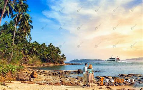 Couple At North Bay Island Sea Beach Andaman India Stock Photo