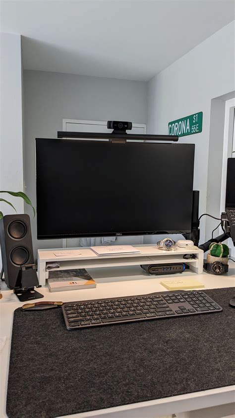 Home Made Monitor Desk For On My Standing Desk Customized So It Would
