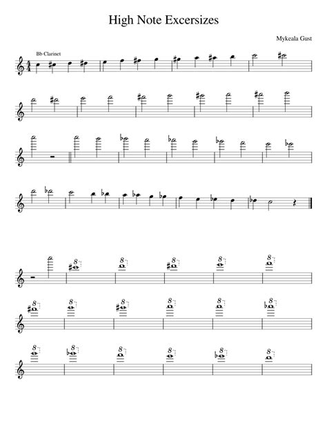 Highnoteexcersizes Sheet Music For Clarinet In B Flat Solo