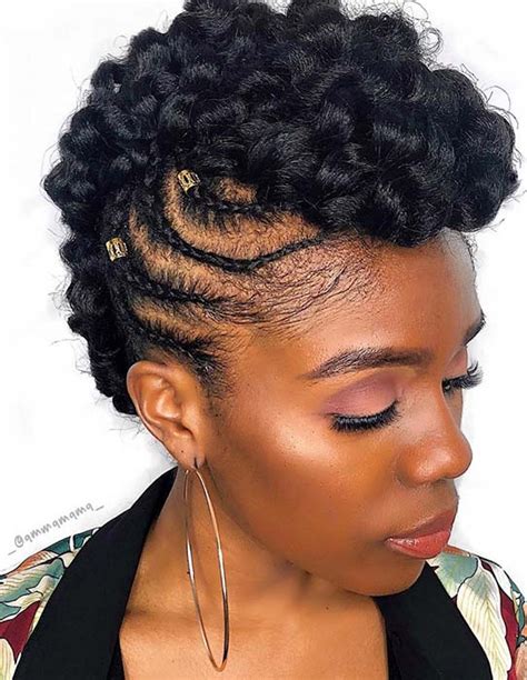 If you like adventurous hairstyles, spicing up a curly mohawk hairstyle with braided sides and a bun is a great way to keep it fresh. 23 Mohawk Braid Styles That Will Get You Noticed | Page 2 ...