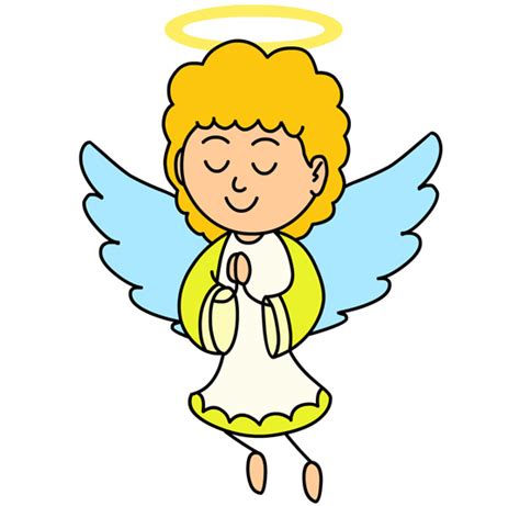 Angel Clipart Praying Angel In Yellow Dress Classroom Clipart