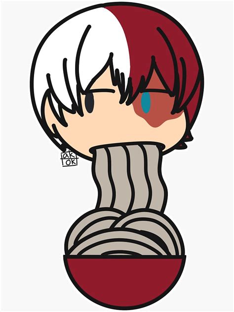 Shoto Eating Soba Sticker Sticker By Ak Ok Redbubble