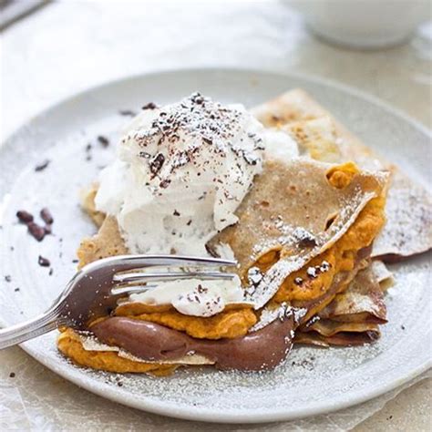 I used hershey's special dark cocoa so it came out. Almond Milk Crepes Filled With Pumpkin & Chocolate Mousse ...
