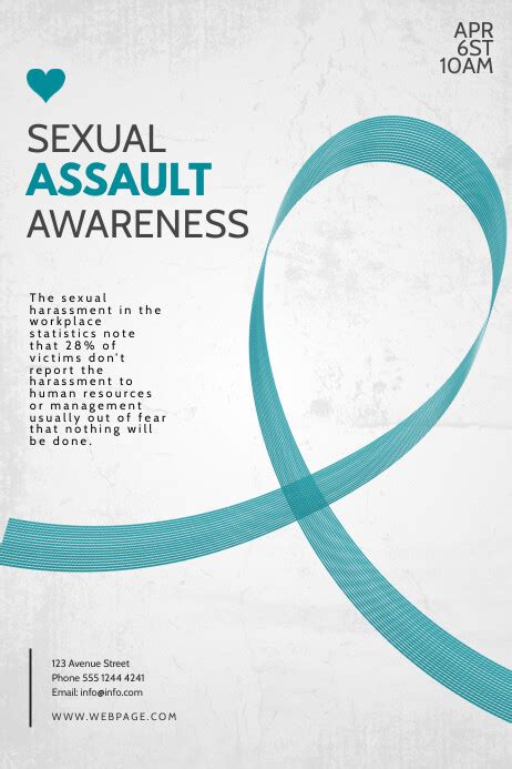 sexual assault awareness event flyer template postermywall