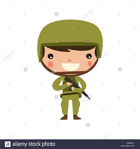 Cute Army Soldier Cartoon