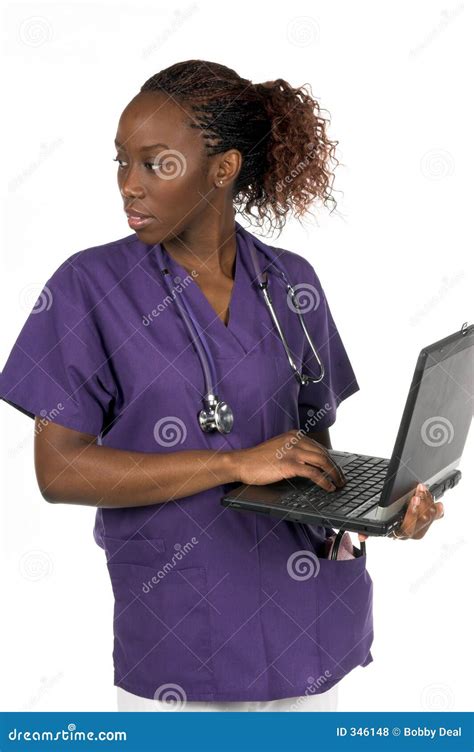 Medische Verpleegster Stock Foto Image Of Zwart Wijfje 346148