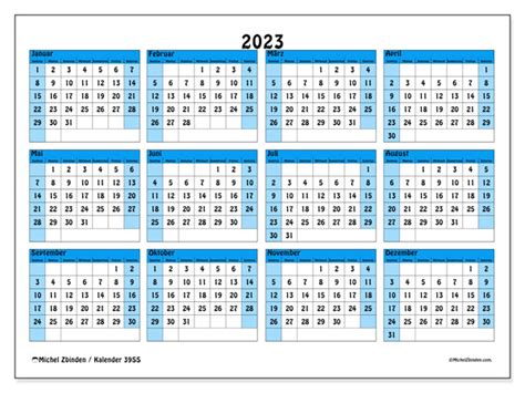 Kalender 2023 Jahr Blau I Ss Michel Zbinden Ch