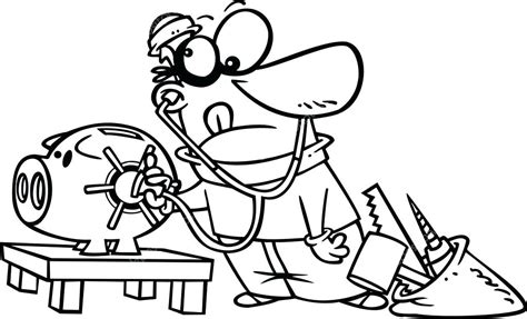 Piggy bank coloring page from pig category. Robber Coloring Pages at GetColorings.com | Free printable ...