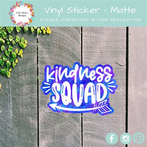 Kindness Squad Kindness Sticker Teen Girl T Teen T Etsy