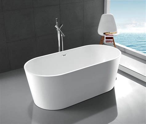 Stick with a shower if that is your m.o. Legion Amy - 67" Freestanding Double-Ended Oval Soaking ...