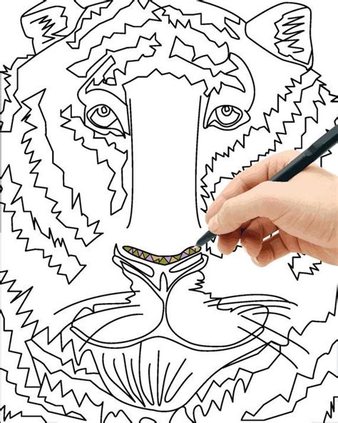 Tiger Zentangle Pdf Zentangle Adult Coloring Coloring Pages Tiger